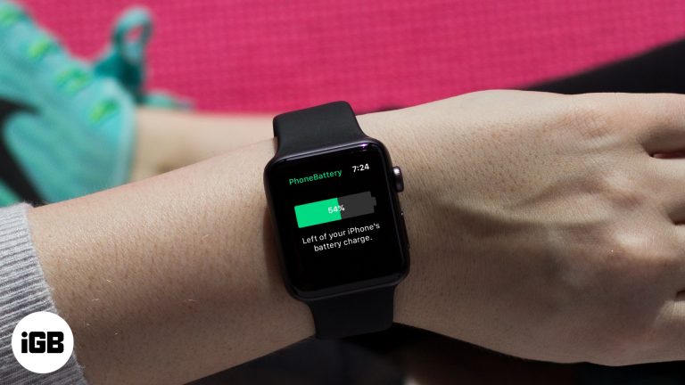 Как показать процент заряда батареи iPhone на Apple Watch