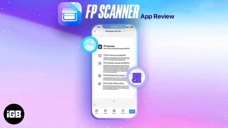 Приложение FP Scanner для iPhone и iPad: мгновенно отсканируйте документ в PDF