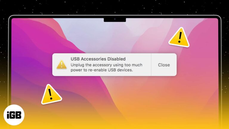 Как исправить ошибку отключения USB-аксессуаров на Mac