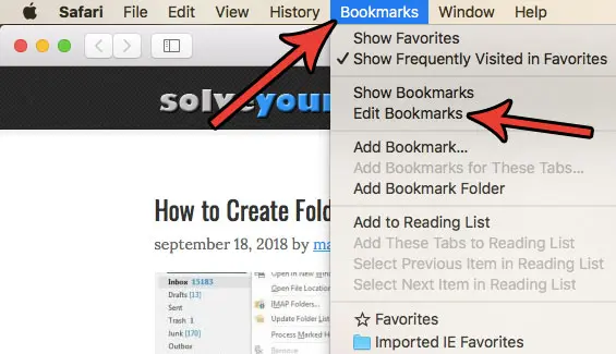 Как удалить избранное в Safari на Mac