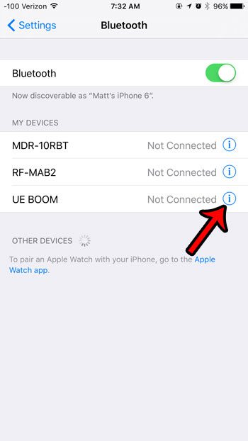 Как забыть устройство Bluetooth в iOS 9
