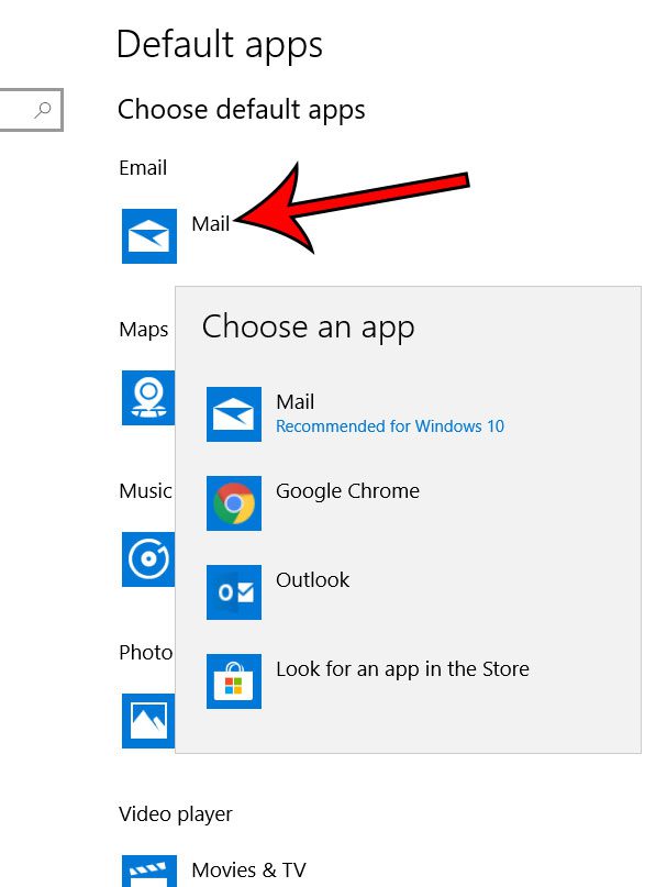 Как изменить почтовое приложение по умолчанию в Windows 10