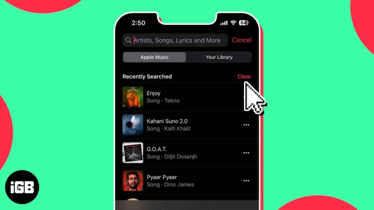Как удалить недавние поиски Apple Music на iPhone, iPad и Mac