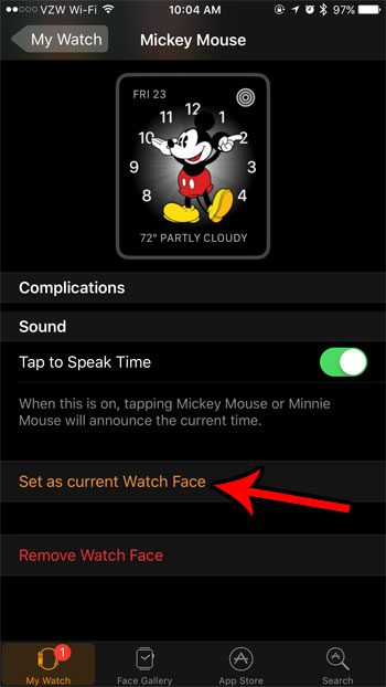 Как использовать лицо Микки Мауса на Apple Watch