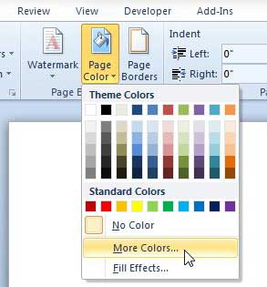 Как изменить цвет фона в Word 2010