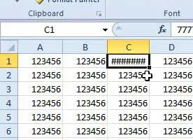 Почему Excel показывает ###### вместо числа?