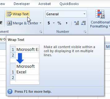 Сделать весь текст видимым в одной ячейке в Excel 2010