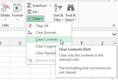 Как удалить данные, но сохранить форматирование в Excel