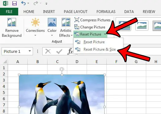 Как восстановить исходный размер изображения в Excel 2013