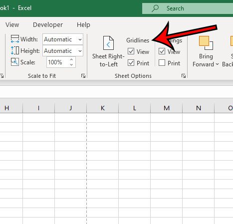 Как добавить линии сетки в Excel 2016