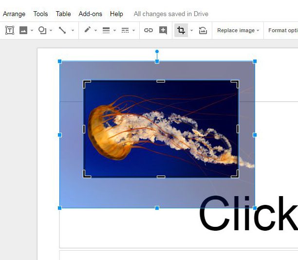 Как обрезать изображение в Google Slides