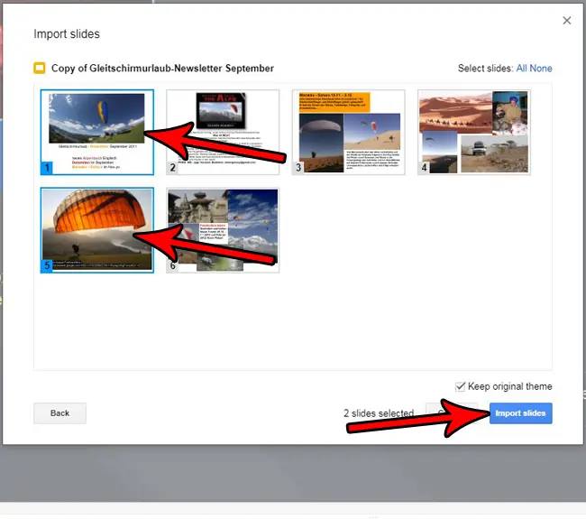 Как импортировать слайды из другой презентации Google Slides
