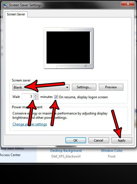 Как заблокировать экран после бездействия в Windows 7