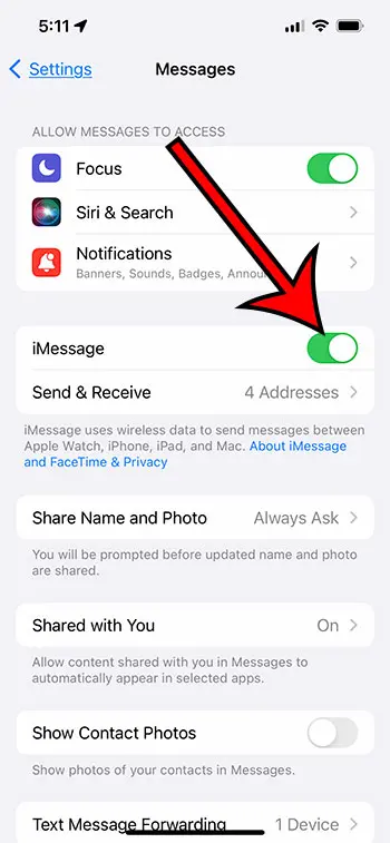 Как включить iMessage на iPhone 13