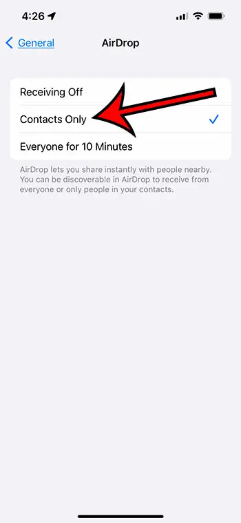 Как настроить AirDrop только для контактов на iPhone