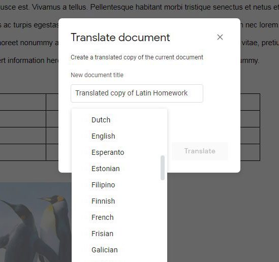 Как перевести документ в Google Docs