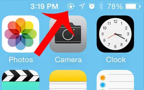 Что такое значок блокировки в верхней части экрана моего iPhone?