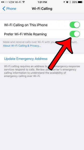 Включение “Предпочитайте Wi-Fi в роуминге” Вариант на айфоне 7