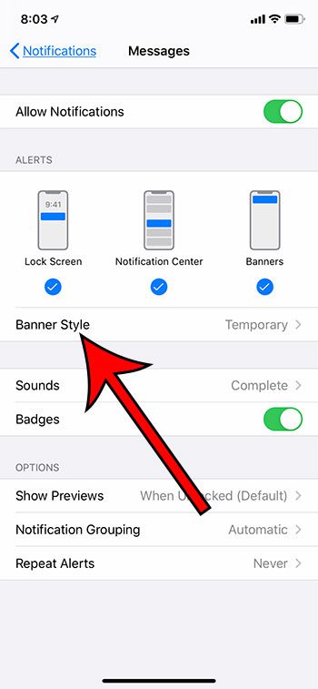 Что такое стиль баннера на iPhone для уведомлений?