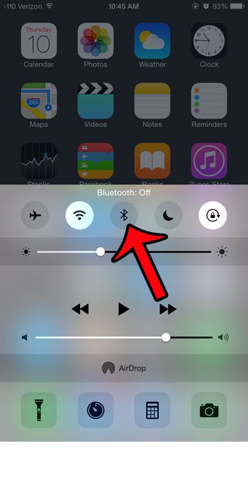 Как удалить значок Bluetooth в верхней части экрана iPhone
