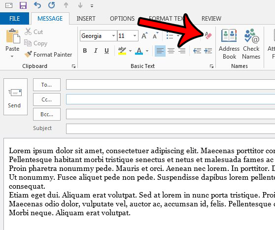 Как удалить форматирование из электронной почты в Outlook