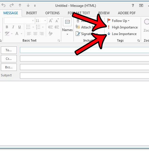 Как установить приоритет электронной почты в Outlook 2013