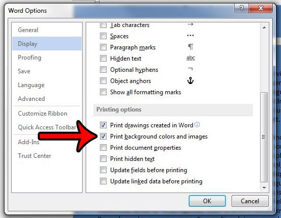Почему Word 2013 не печатает фоновые цвета и изображения?
