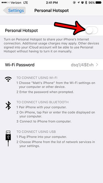 Как прекратить совместное использование точки доступа на iPhone 7