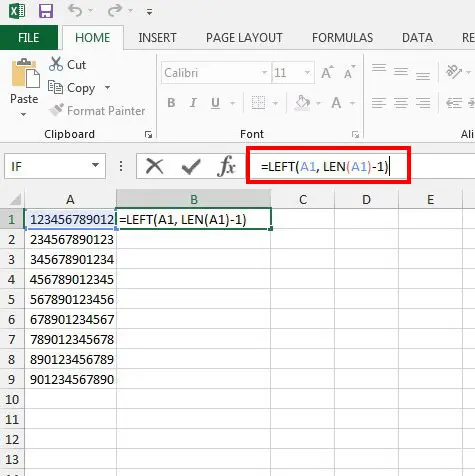 Как удалить последнюю цифру в Excel 2013