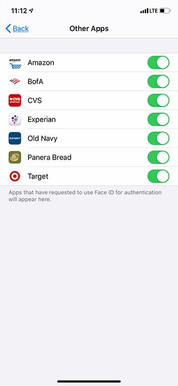 Какие приложения на моем iPhone используют Face ID?