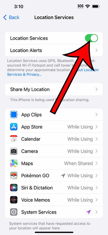 Как включить определение местоположения на iPhone 14