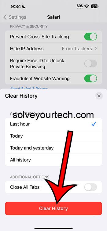 iOS 17 – Как очистить историю Safari